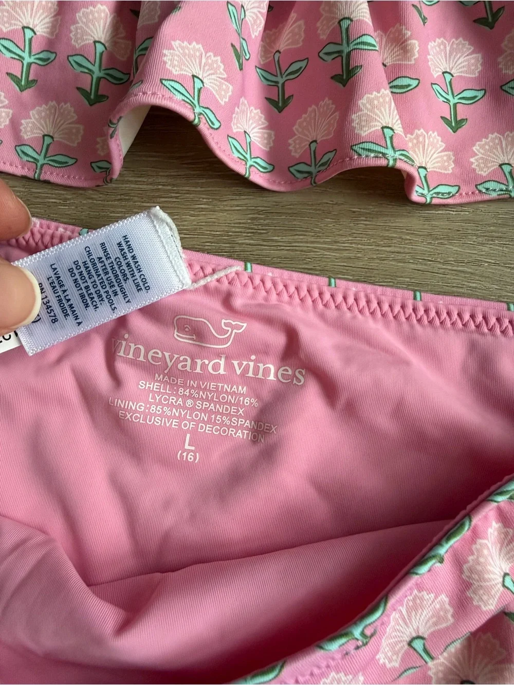 Vineyard Vines Floral 2-Piece Swim Suit Tankini Girls SZ L